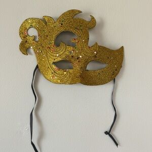 Gold Glitter Masquerade Mardi Gras Mask